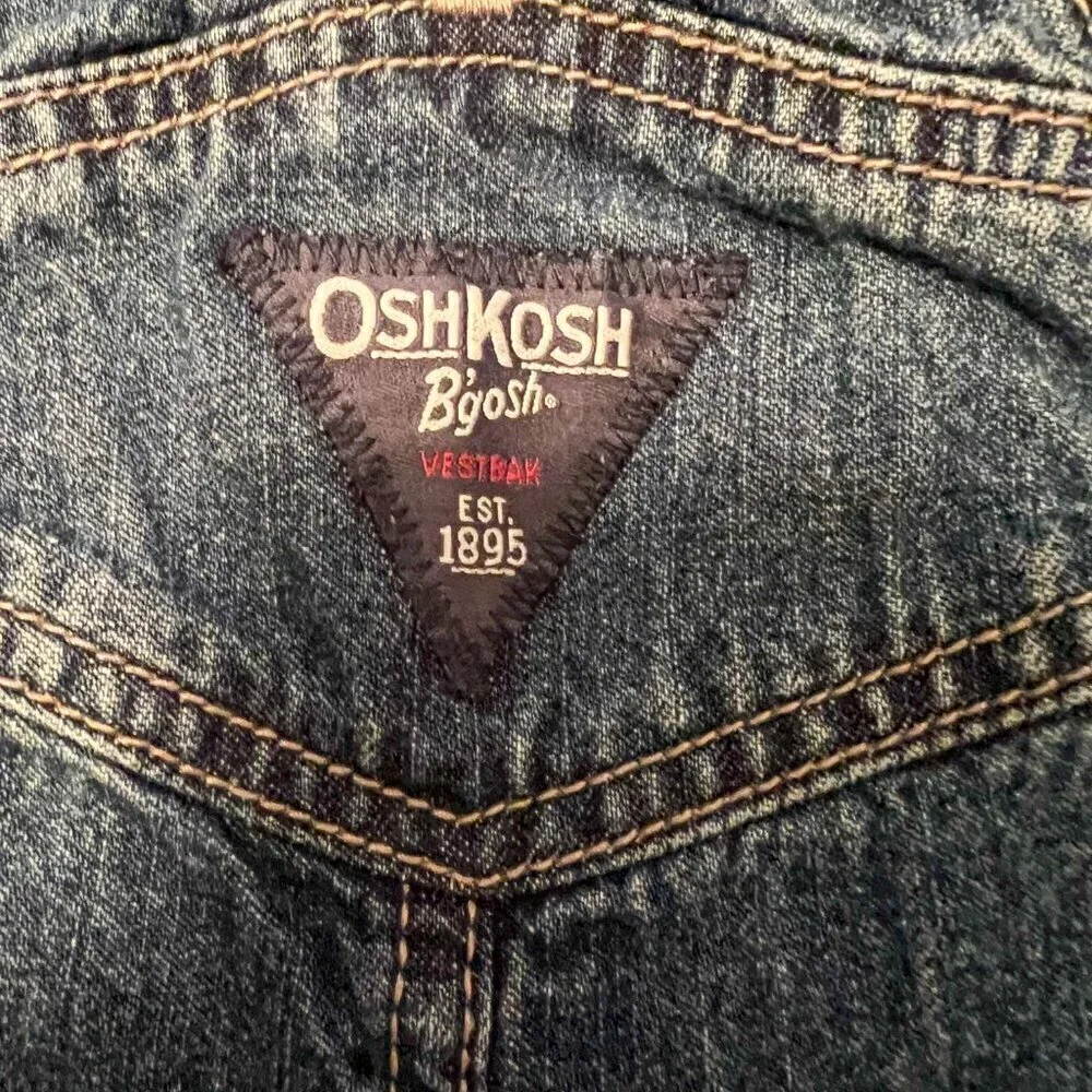 OshKosh B'gosh Denim Overall Bibs Size 12 Months